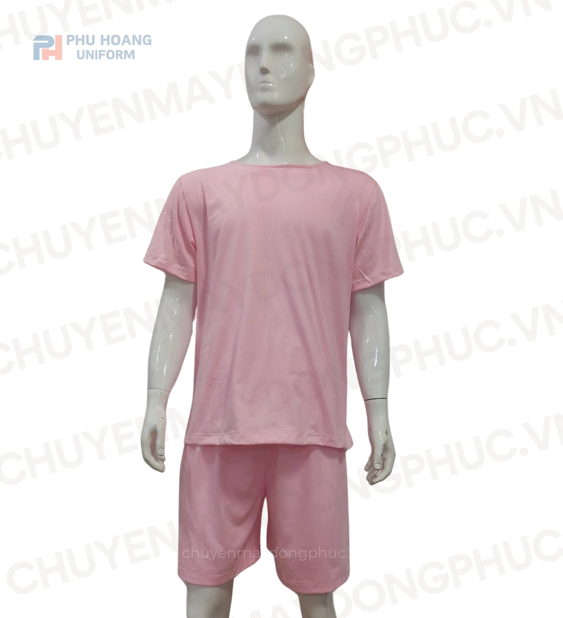 SET QUẦN ÁO SPA NÚT SAU LƯNG MÀU HỒNG (MAY SẴN) SS007