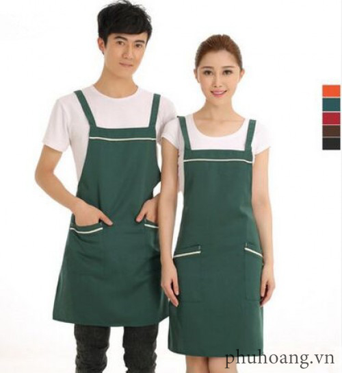 Tạp dề xanh kiểu yếm có túi