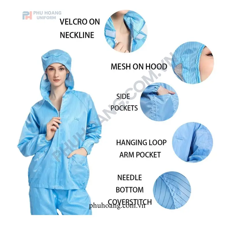 QUẦN ÁO CHỐNG TĨNH ĐIỆN (MAY SẴN)