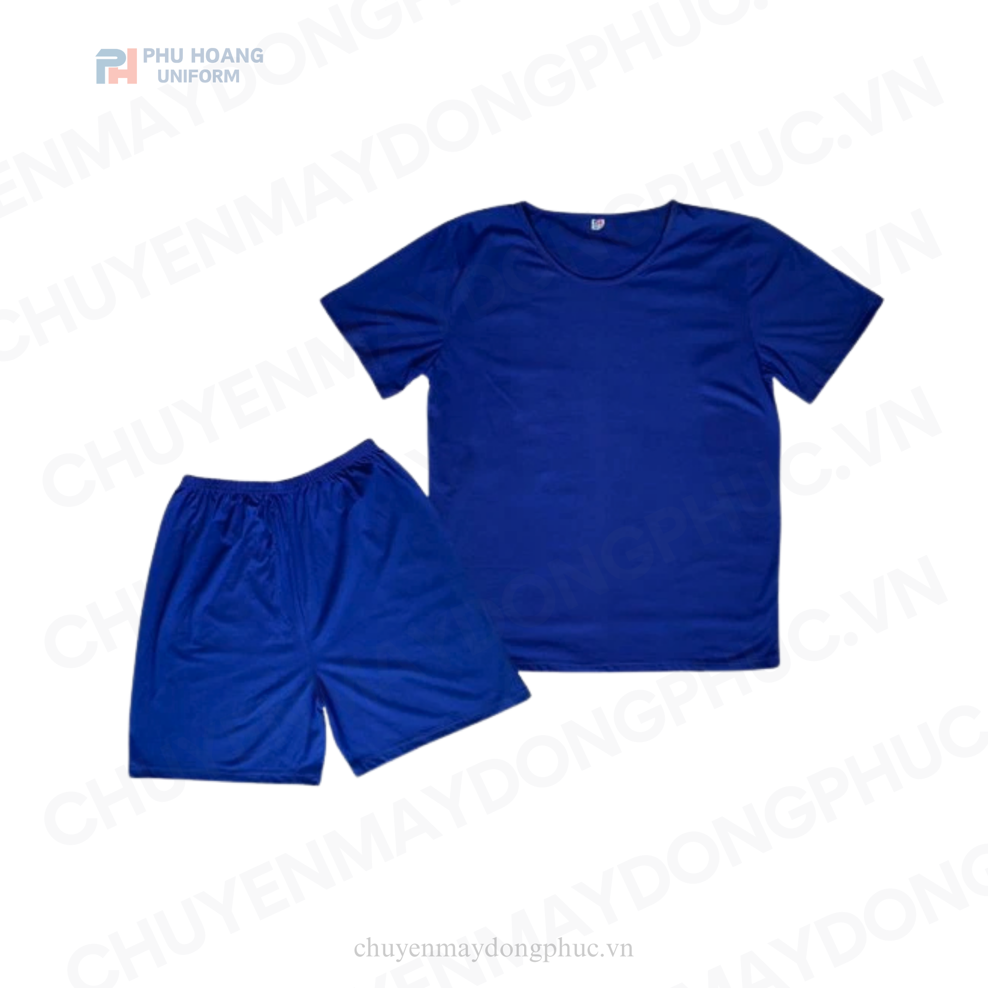 SET QUẦN ÁO SPA NÚT SAU LƯNG MÀU XANH DƯƠNG (MAY SẴN) SS006