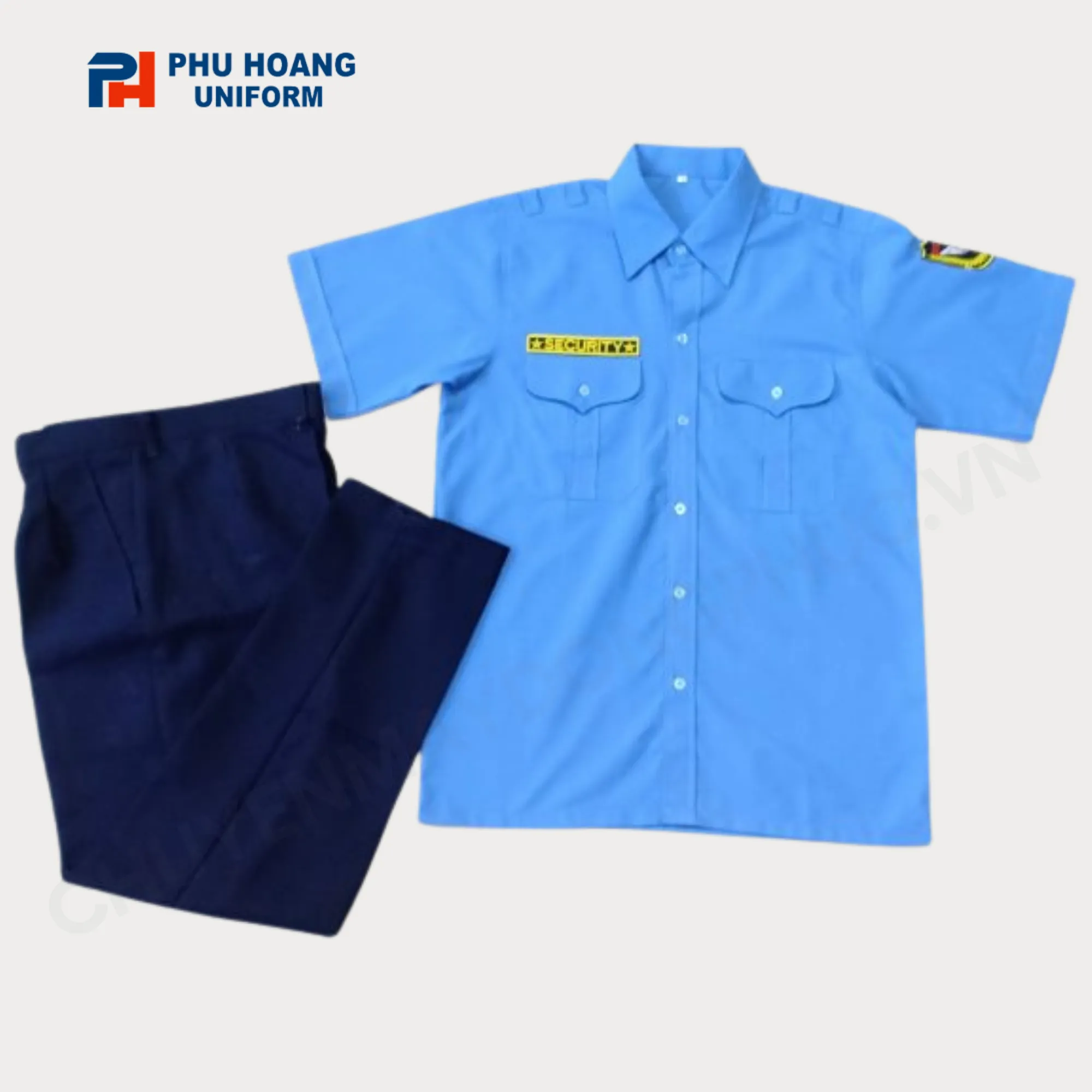 ÁO BẢO VỆ MÀU XANH TAY NGẮN MAY SẴN SQ011