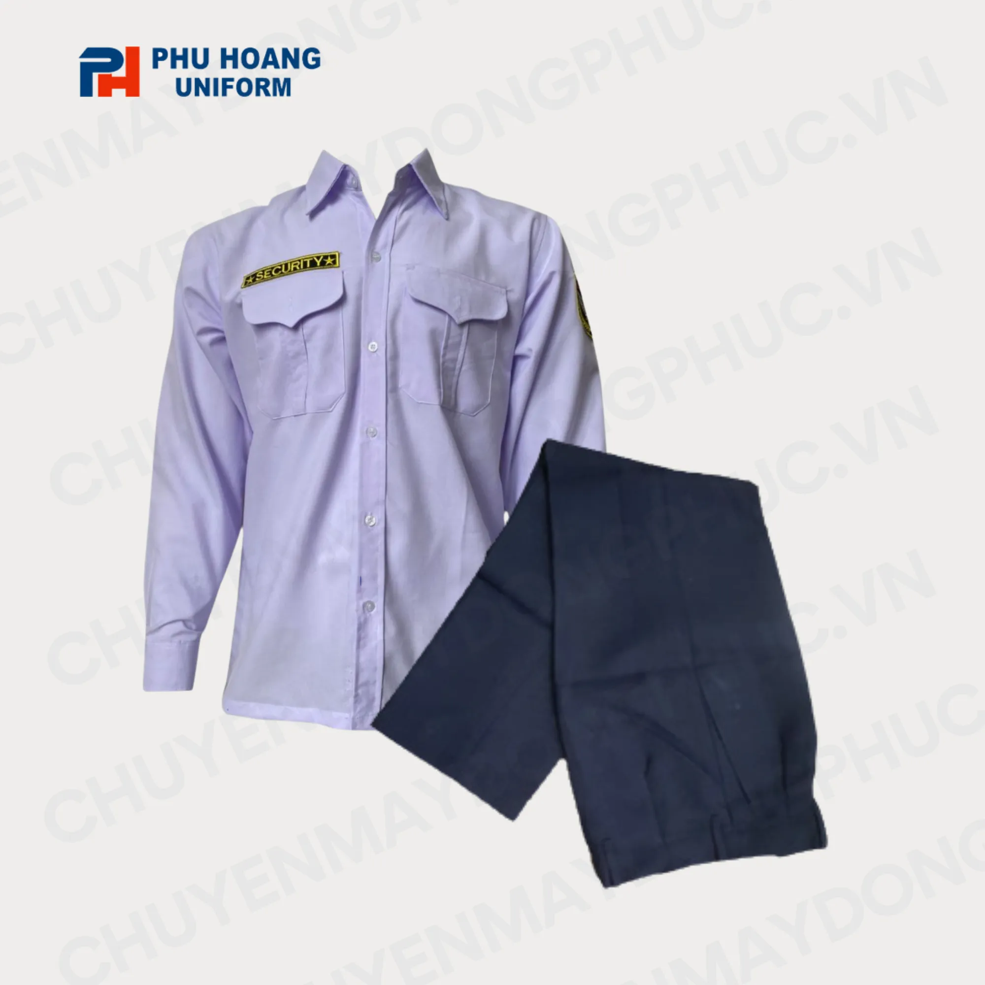 ÁO BẢO VỆ MÀU TRẮNG TAY DÀI MAY SẴN SQ009