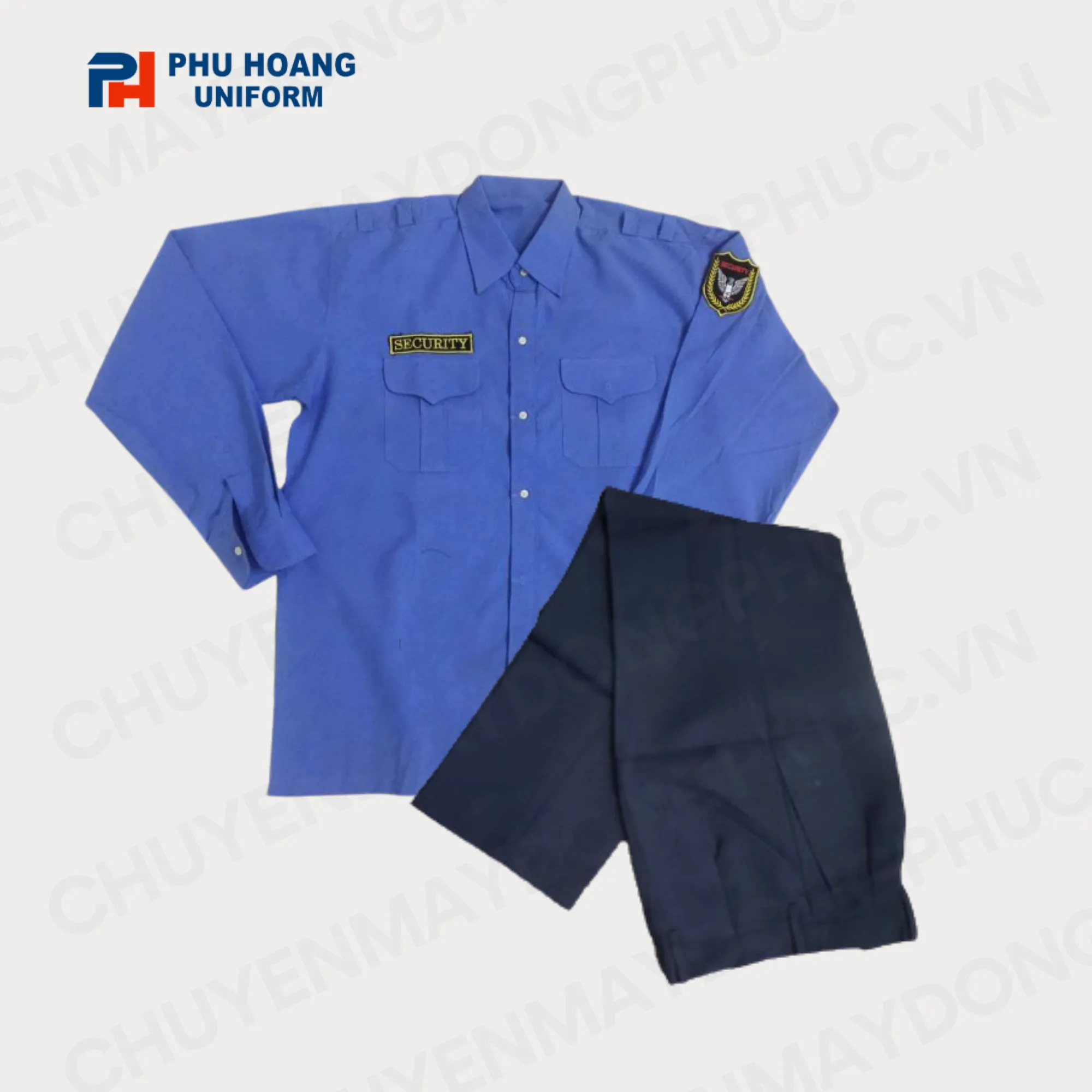 ÁO BẢO VỆ MÀU XANH TAY DÀI MAY SẴN SQ010