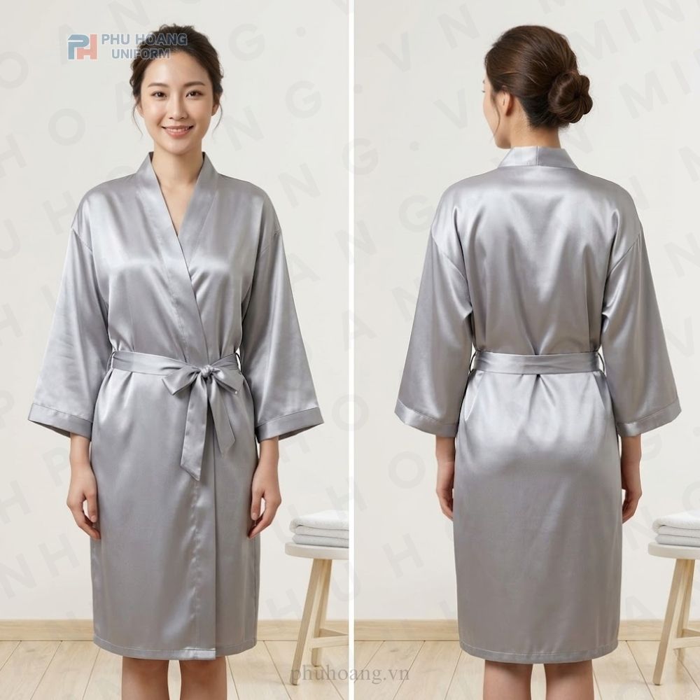 ÁO CHOÀNG SPA MÀU XÁM