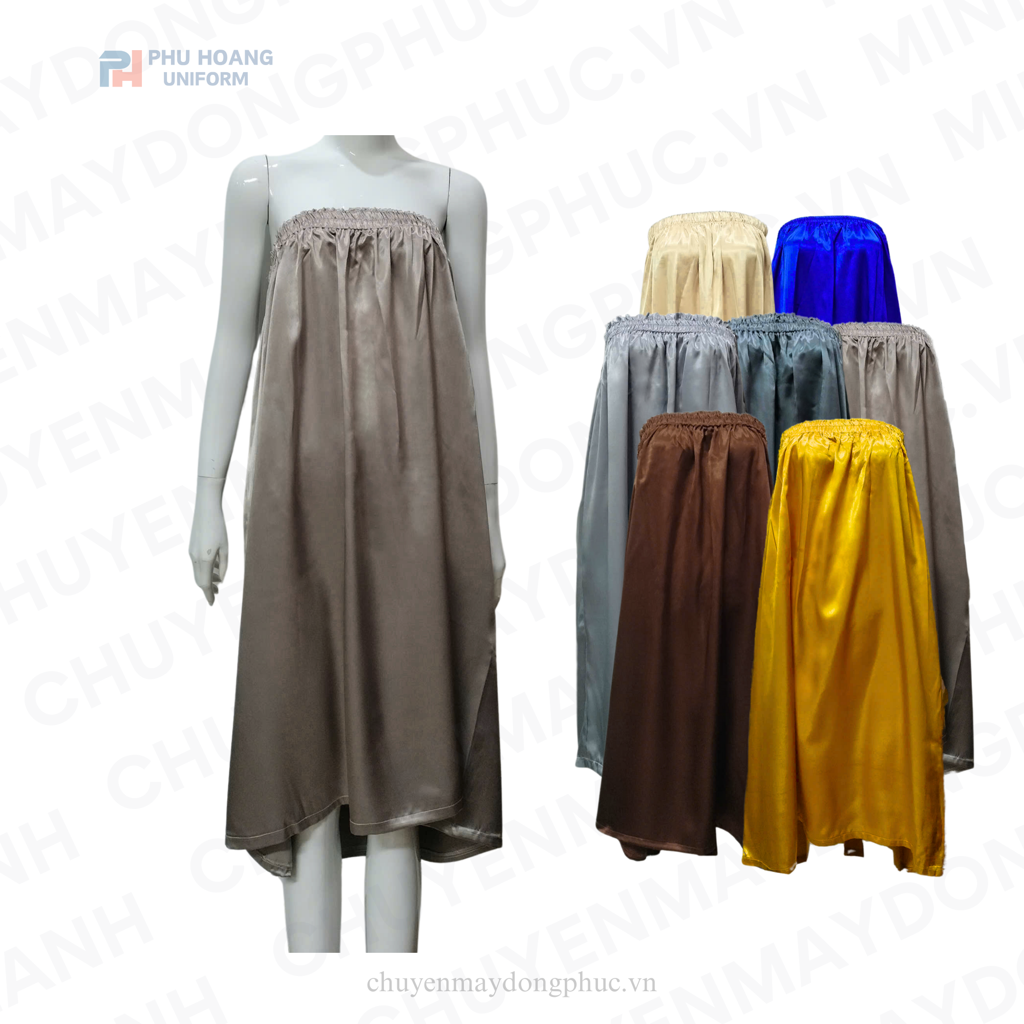 VÁY QUÂY SPA NÂU NHẠT (MAY SẴN) – SS015