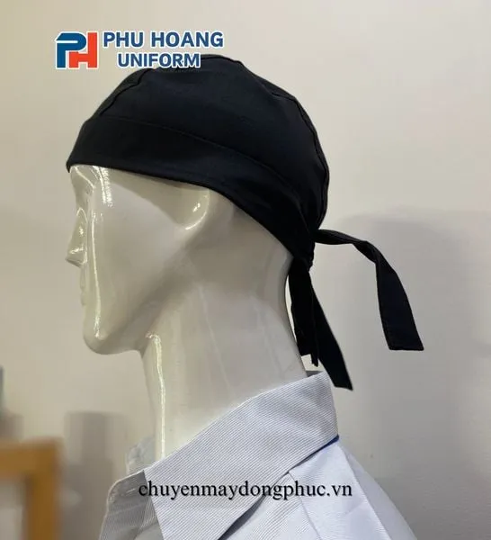 NÓN BẾP CỘT SAU MÀU ĐEN MAY SẴN SN029