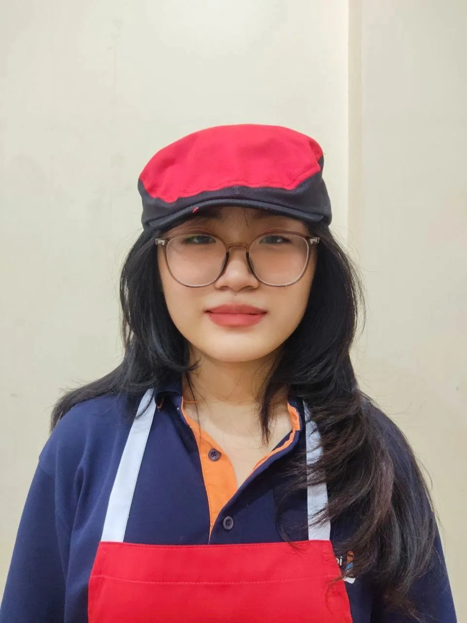 MŨ NỒI BERET PHỤC VỤ ĐỎ PHỐI ĐEN MAY SẴN SV003