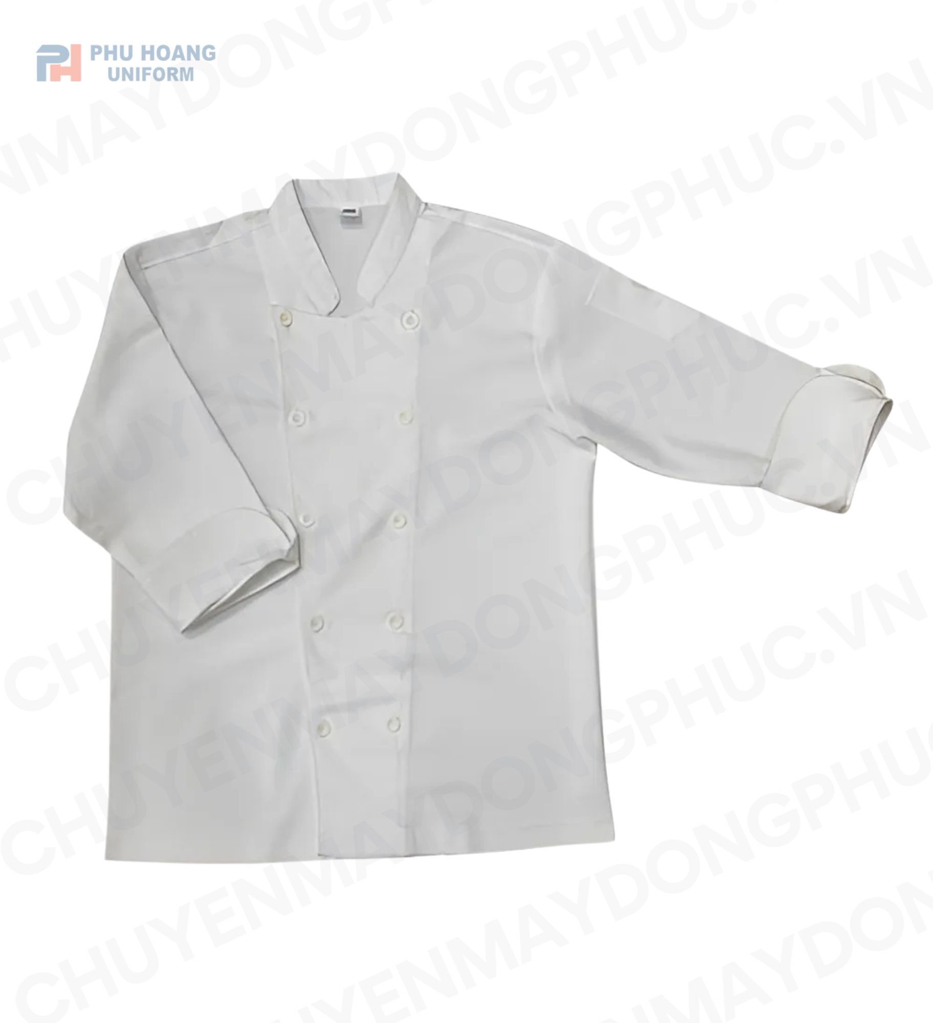 ÁO BẾP TRẮNG TAY DÀI SB008 (MAY SẴN)