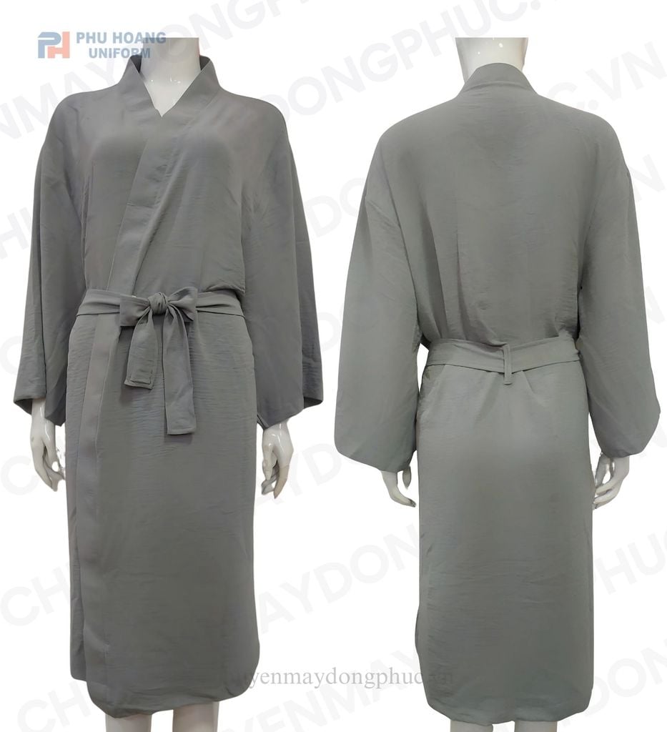 ÁO CHOÀNG SPA XÁM GHI