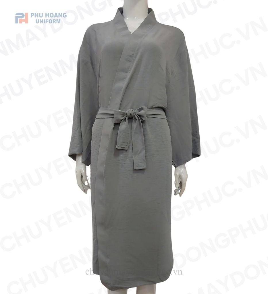 ÁO CHOÀNG SPA XÁM GHI