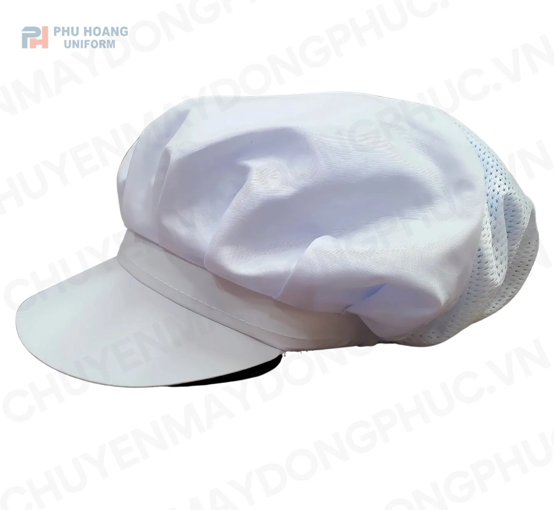 NÓN TRÙM ĐẦU LƯỚI SAU MÀU TRẮNG MAY SẴN SN002