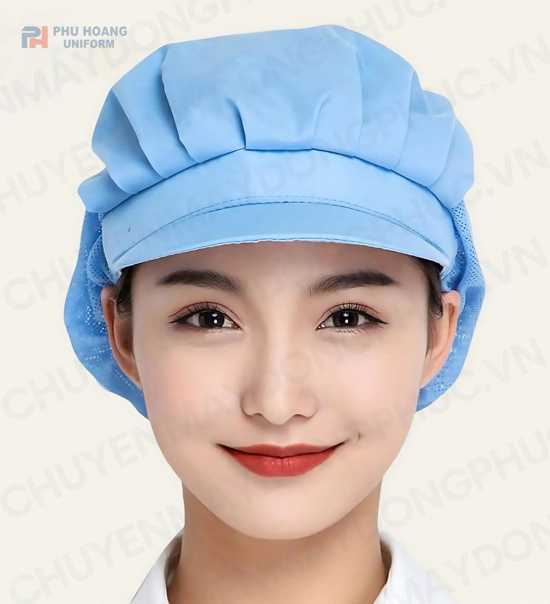 NÓN TRÙM ĐẦU LƯỚI SAU MÀU XANH MAY SẴN SN001