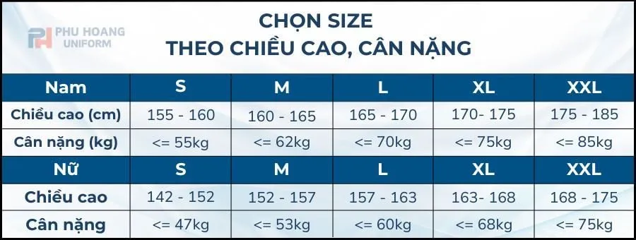 Bảng size tham khảo (cm) Bảng size tham khảo (cm)