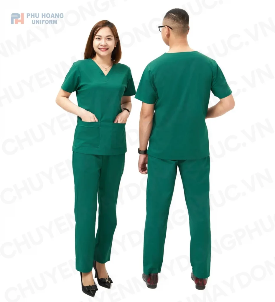 BỘ QUẦN ÁO SCRUBS XANH LÁ (MAY SẴN) – SH004