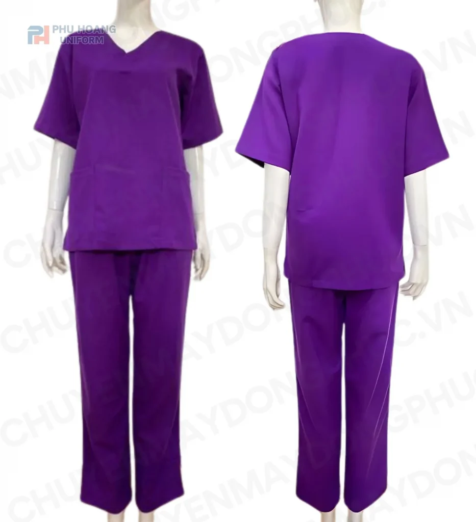 BỘ QUẦN ÁO SCRUBS TÍM ĐẬM (MAY SẴN) – SH002