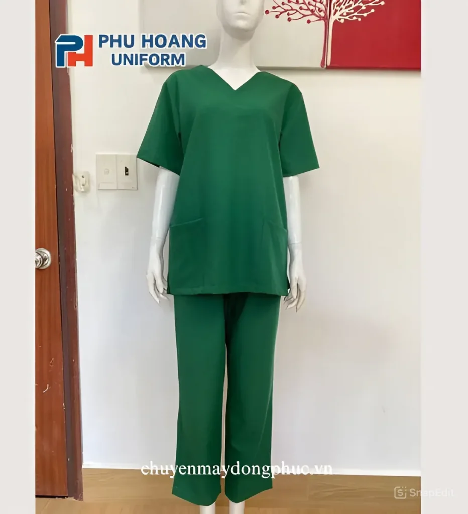 BỘ QUẦN ÁO SCRUBS XANH LÁ (MAY SẴN) – SH004