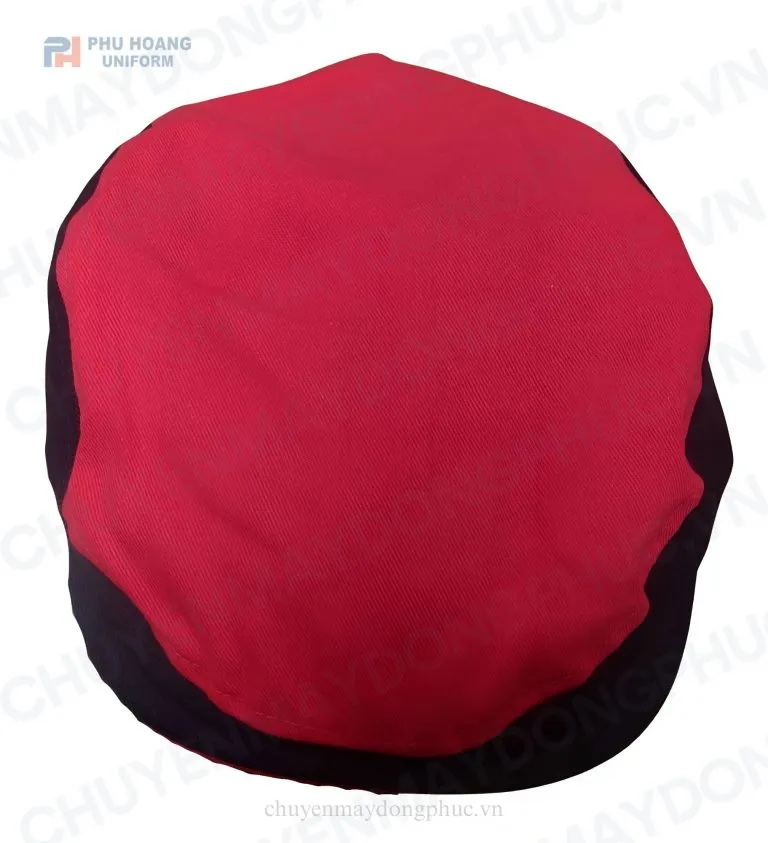 MŨ NỒI BERET PHỤC VỤ ĐỎ PHỐI ĐEN MAY SẴN SV003