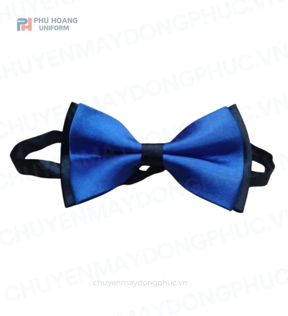 NƠ PHỤC VỤ MÀU XANH PHỐI ĐEN MAY SẴN SG012