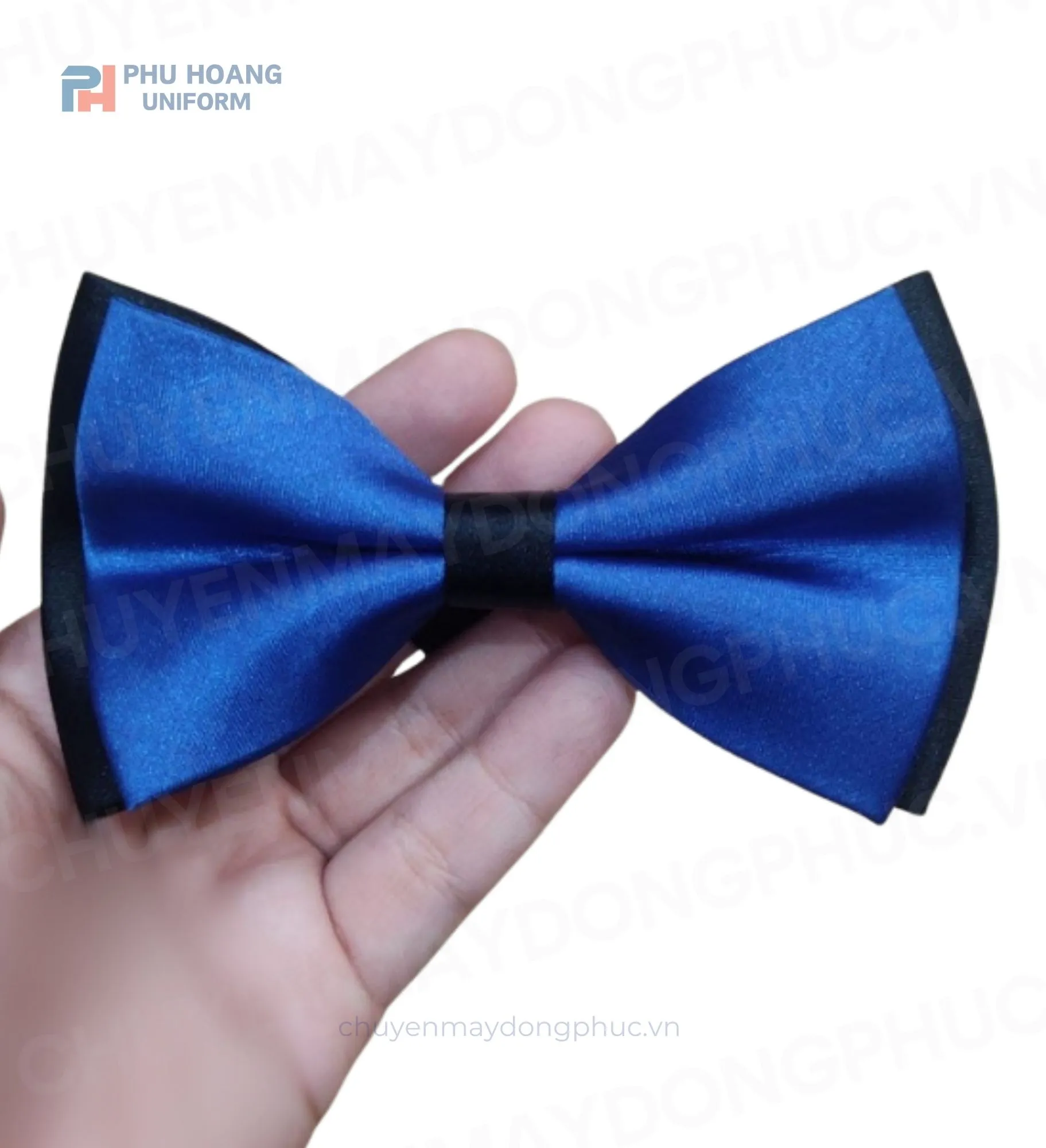 NƠ PHỤC VỤ MÀU XANH PHỐI ĐEN MAY SẴN SG012