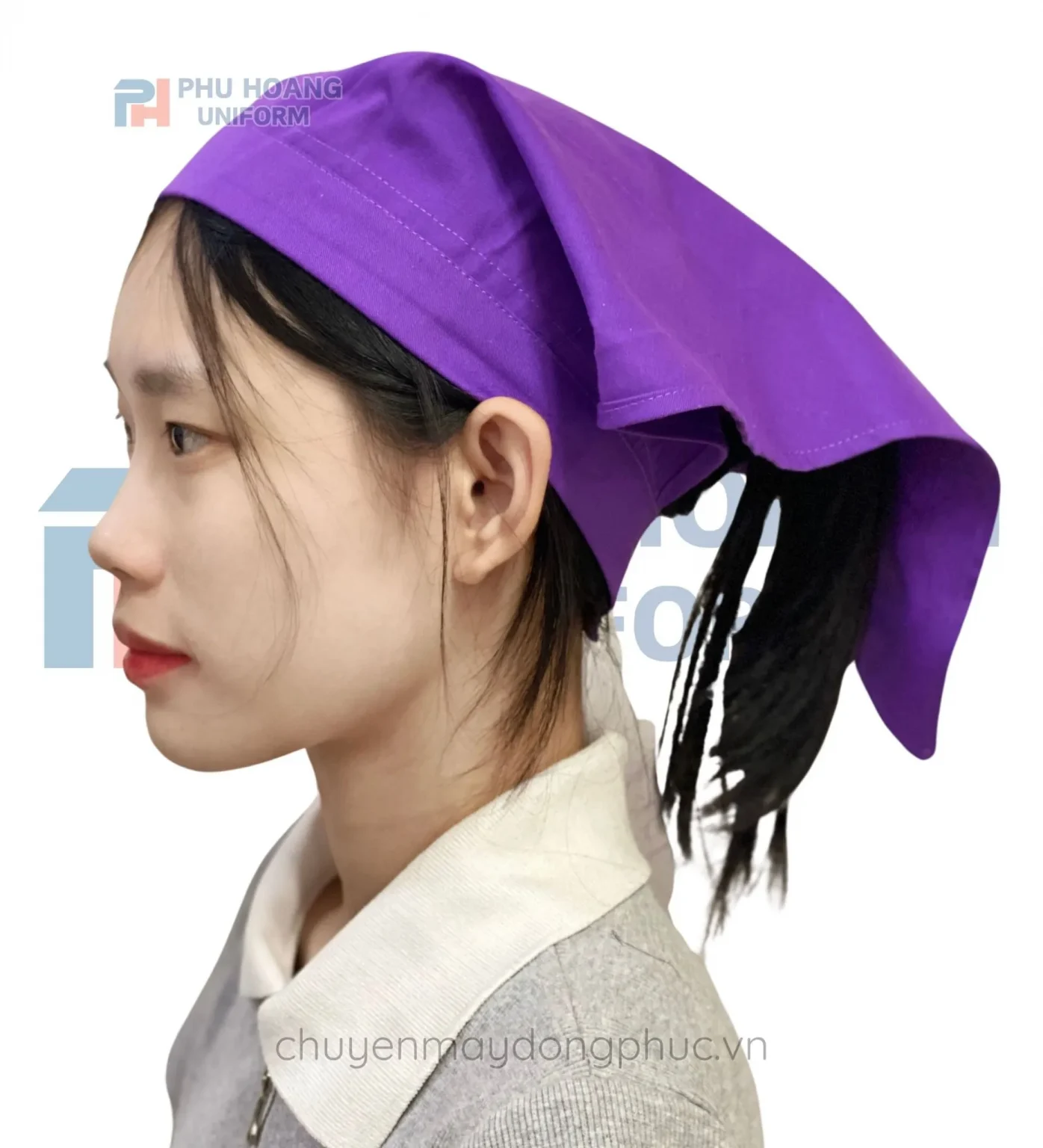 NÓN TAM GIÁC TÍM MAY SẴN SN007