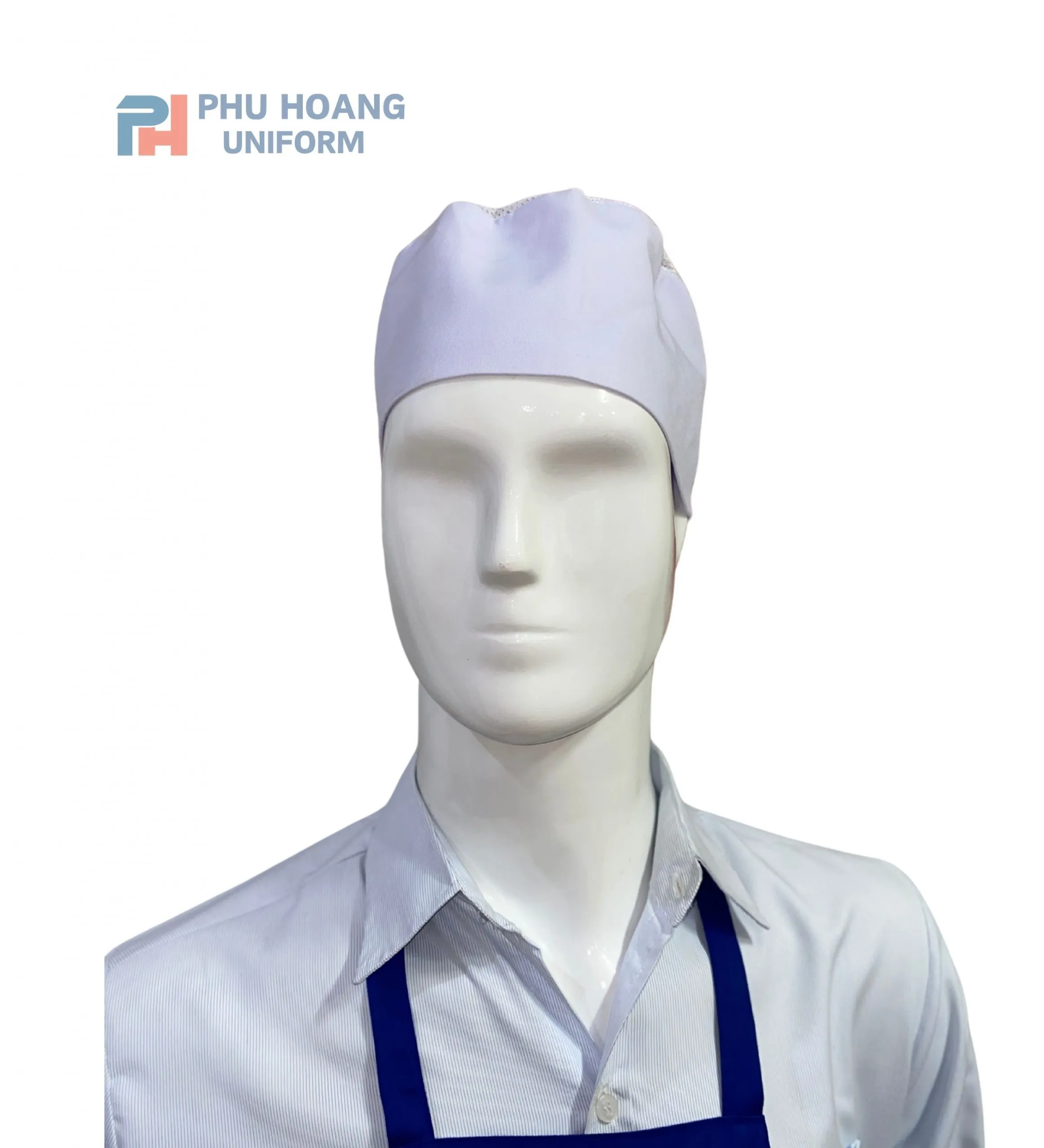 NÓN BẾP NHẬT CHÓP LƯỚI TRẮNG ĐỤC MAY SẴN SN020