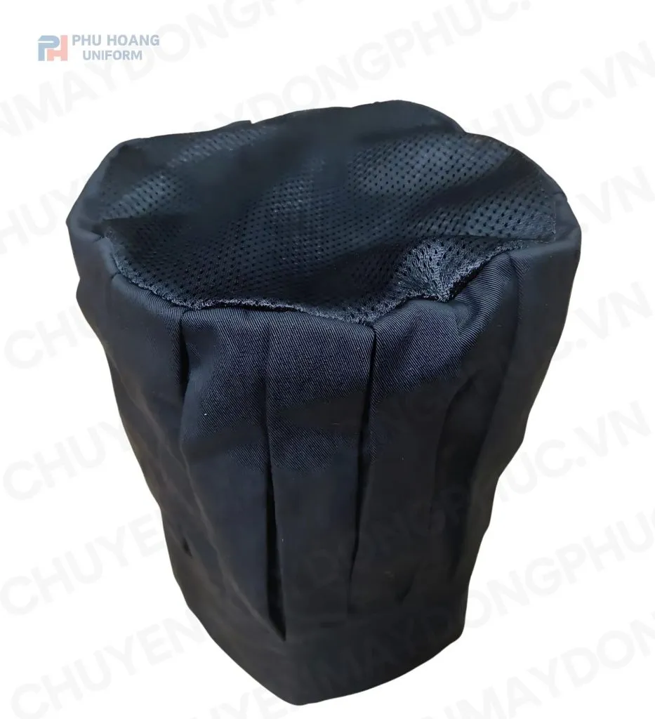 NÓN BẾP TRƯỞNG ĐEN MAY SẴN SN021