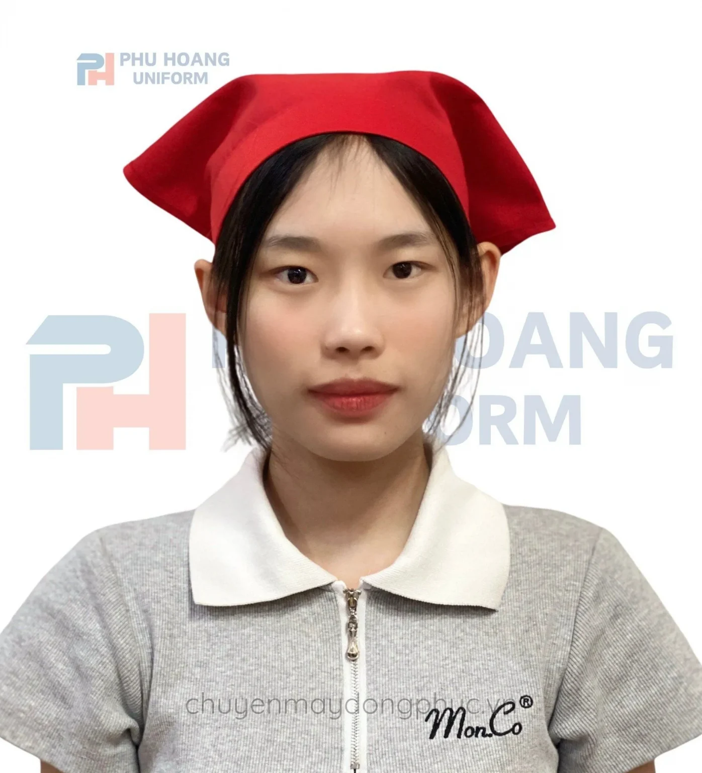 NÓN TAM GIÁC ĐỎ TƯƠI MAY SẴN SN006