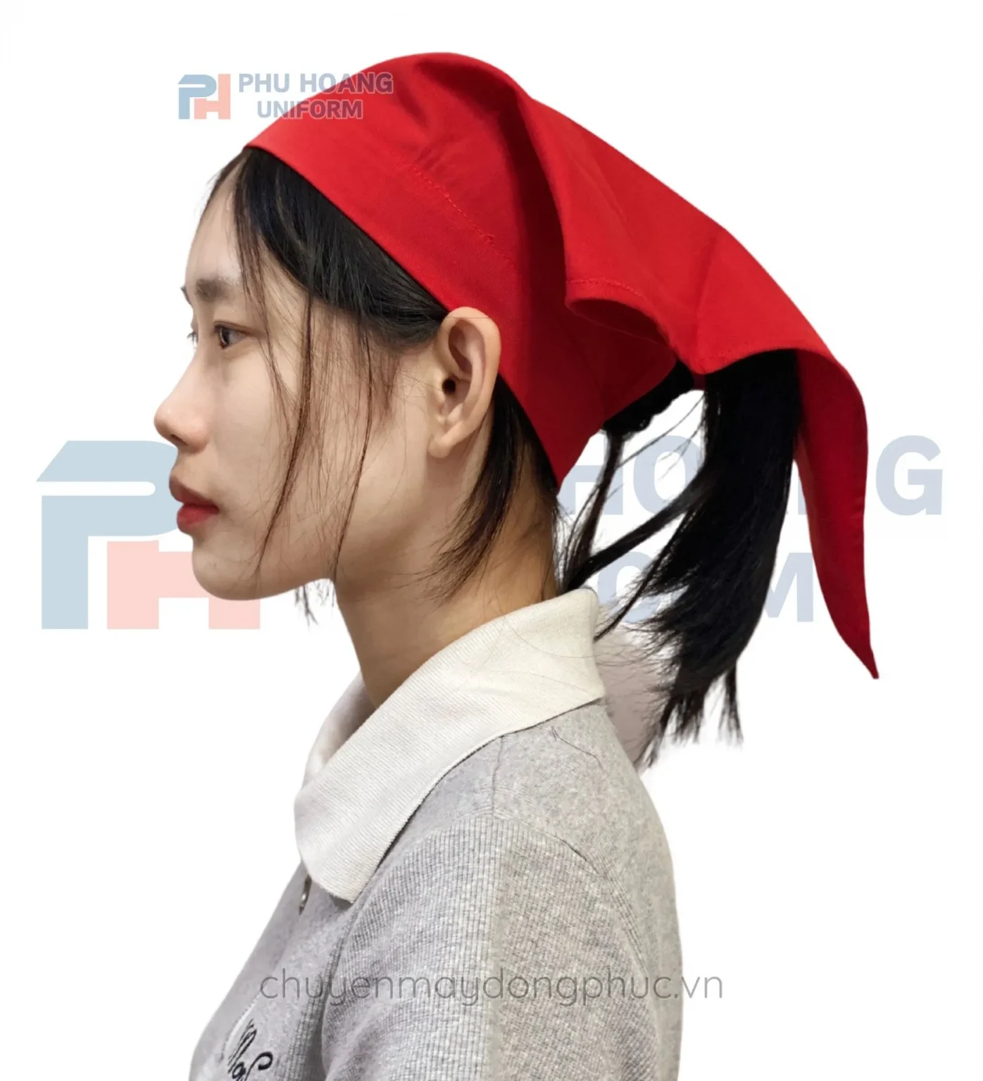 NÓN TAM GIÁC ĐỎ TƯƠI MAY SẴN SN006