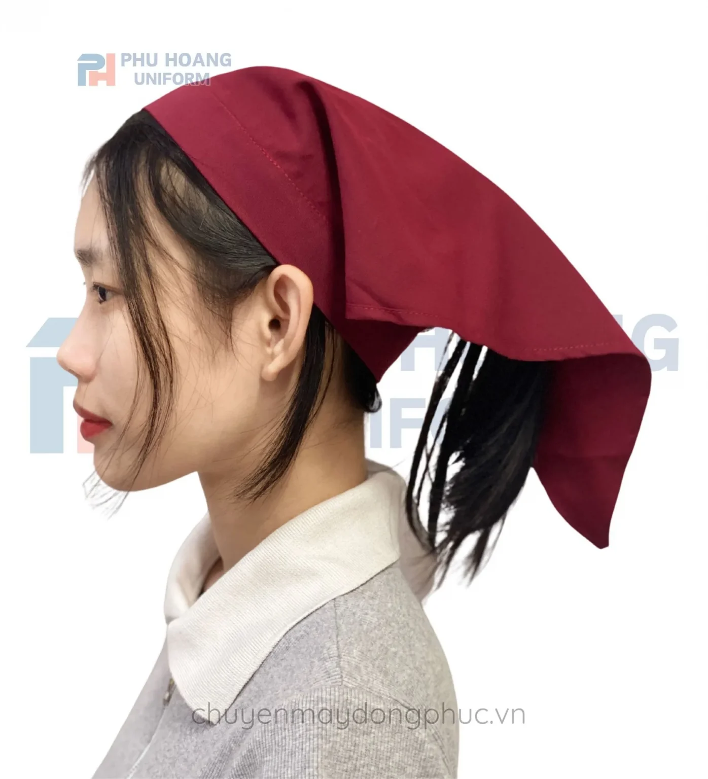 NÓN TAM GIÁC MÀU ĐỎ ĐÔ MAY SẴN SN004