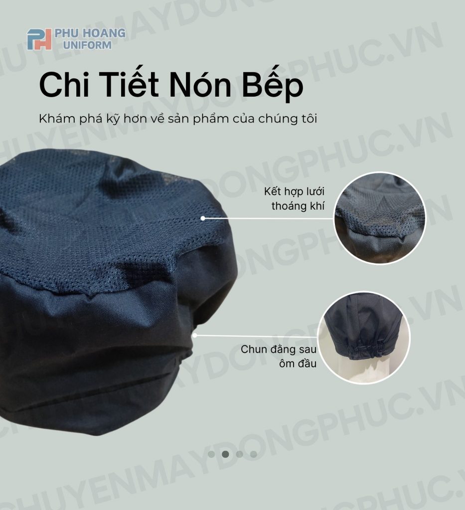 NÓN BẾP NHẬT CHÓP LƯỚI CHUN SAU NÓN BẾP NHẬT CHÓP LƯỚI CHUN SAU