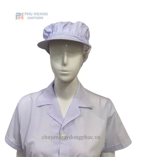 Nón bếp trùm đầu lưới sau màu trắng may sẵn Nón bếp trùm đầu lưới sau màu trắng may sẵn