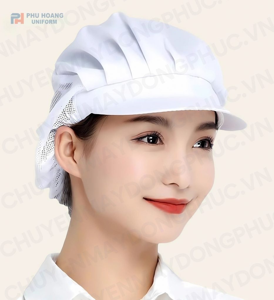 NÓN BẾP TRÙM ĐẦU LƯỚI MÀU TRẮNG NÓN BẾP TRÙM ĐẦU LƯỚI MÀU TRẮNG