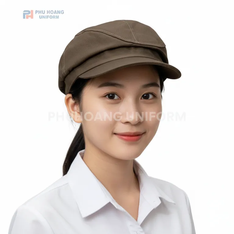 MŨ PHỤC VỤ KIỂU MÀU NÂU MAY SẴN SV004