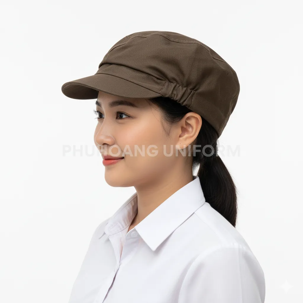 MŨ PHỤC VỤ KIỂU MÀU NÂU MAY SẴN SV004