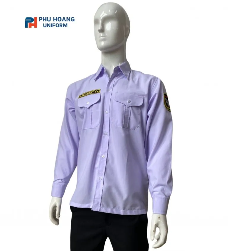 ÁO BẢO VỆ MÀU TRẮNG TAY DÀI MAY SẴN SQ009