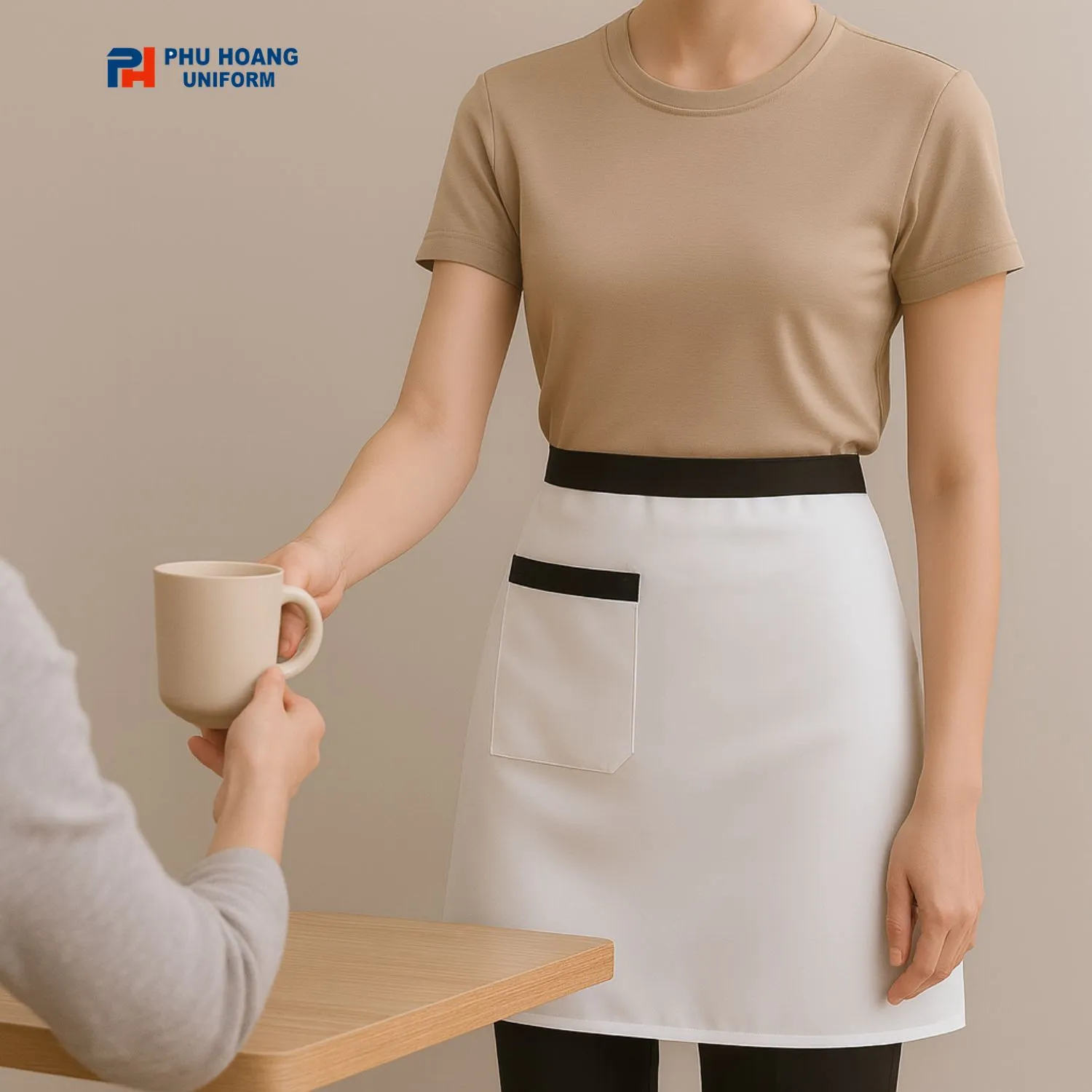 TẠP DỀ CỘT NGANG TRẮNG PHỐI ĐEN 60CM SA037