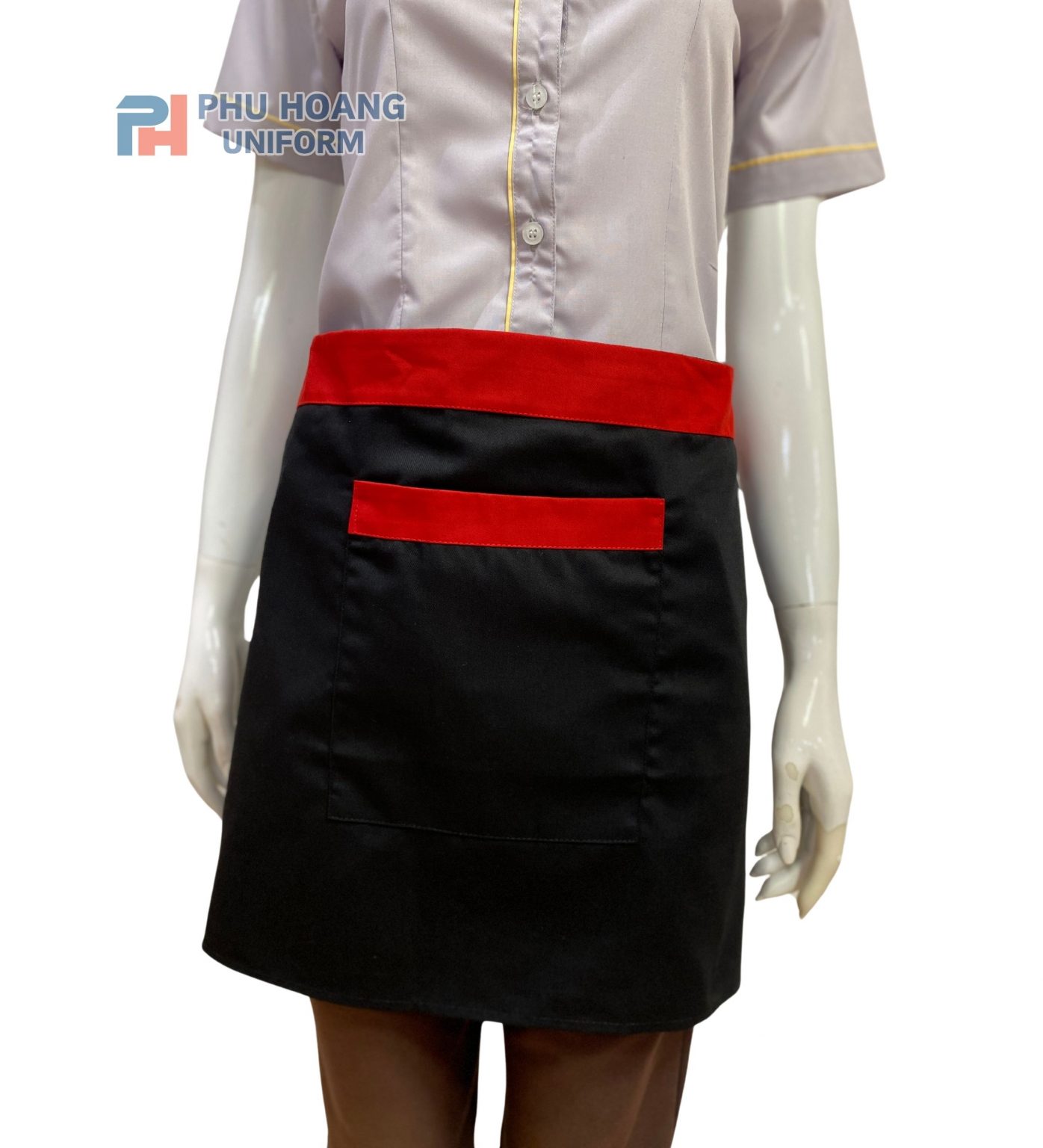 TẠP DỀ CỘT NGANG ĐEN PHỐI ĐỎ 1 TÚI MAY SẴN SA049