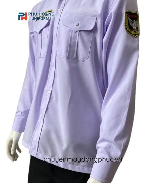 ÁO BẢO VỆ MÀU TRẮNG TAY DÀI MAY SẴN SQ009