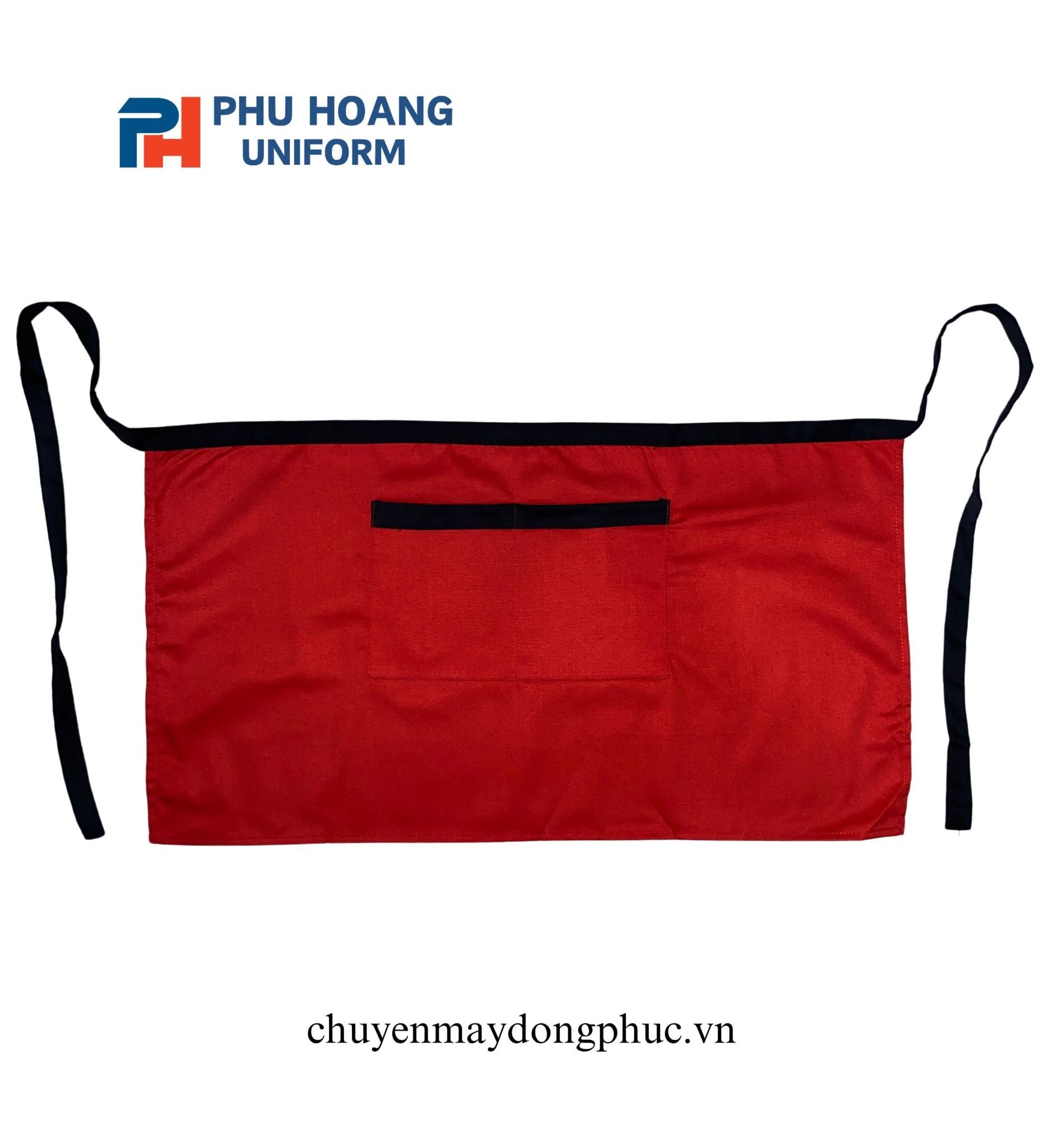 TẠP DỀ CỘT NGANG ĐỎ PHỐI ĐEN 2 TÚI SA054