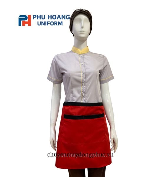 TẠP DỀ CỘT NGANG ĐỎ PHỐI ĐEN 2 TÚI SA054
