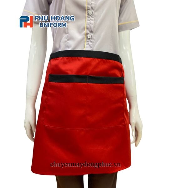 TẠP DỀ CỘT NGANG ĐỎ PHỐI ĐEN 2 TÚI SA054