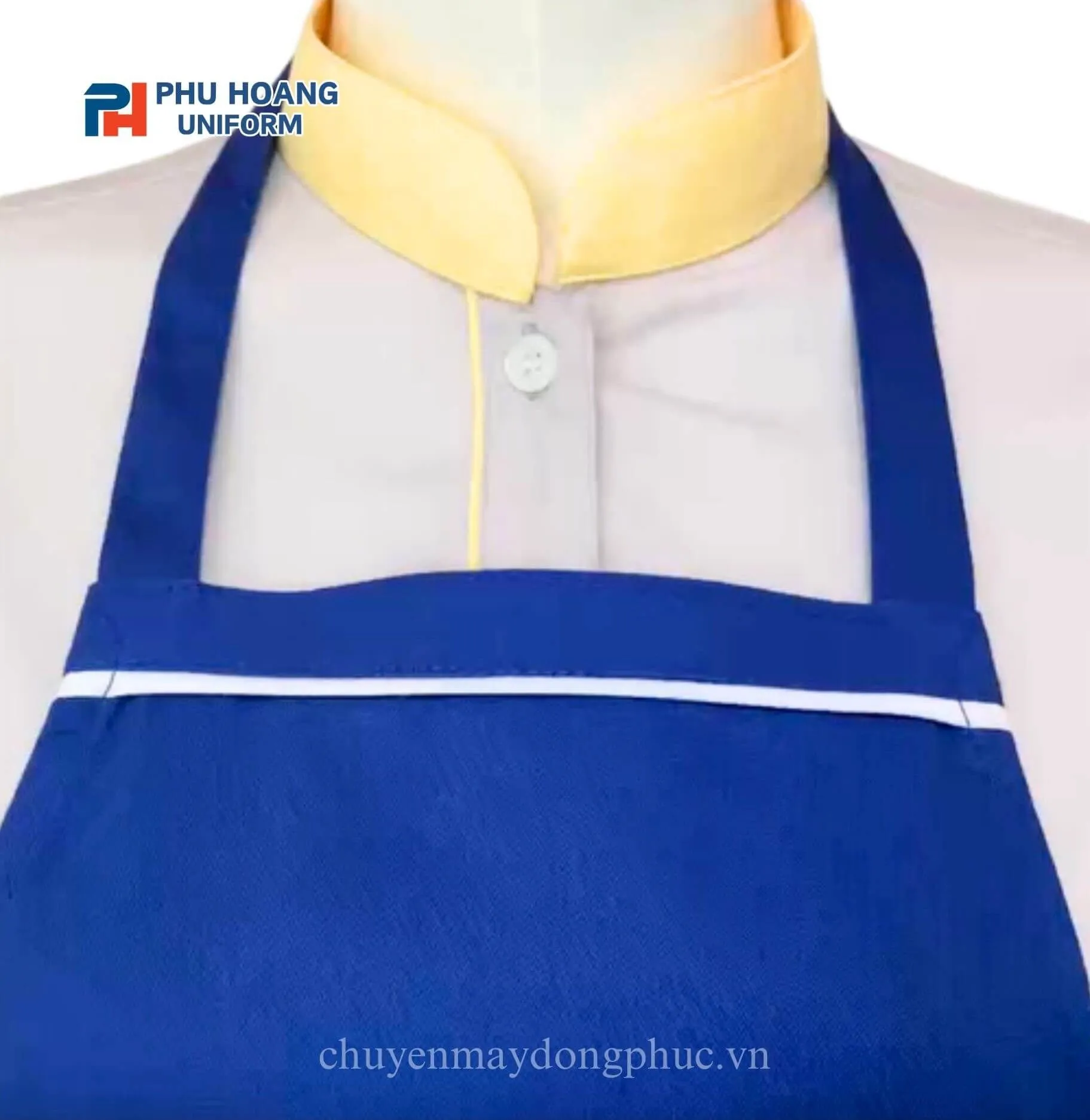 TẠP DỀ MÀU XANH DƯƠNG PHỐI TRẮNG MAY SẴN SA022