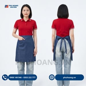 TẠP DỀ NGANG HÔNG MÀU XANH JEAN– GIẢI PHÁP ĐỒNG PHỤC GỌN GÀNG CHO F&B
