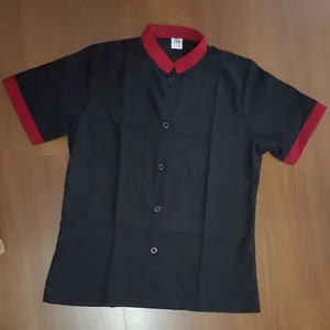 ĐỒNG PHỤC TẠP VỤ MÀU ĐEN PHỐI ĐỎ MAY SẴN SL005