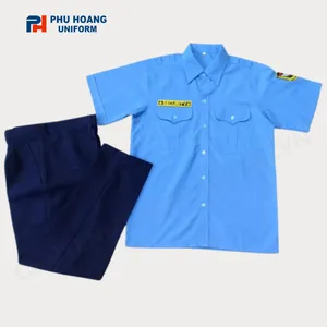 BỘ QUẦN ÁO BẢO VỆ MÀU XANH TAY NGẮN MAY SẴN SQ014