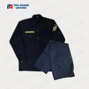 BỘ QUẦN ÁO BẢO VỆ MÀU ĐEN TAY DÀI MAY SẴN SQ013