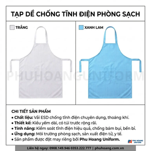 Tạp Dề Chống Tĩnh Điện ESD Cao Cấp