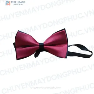 NƠ PHỤC VỤ MÀU ĐỎ ĐÔ PHỐI ĐEN MAY SẴN SG010