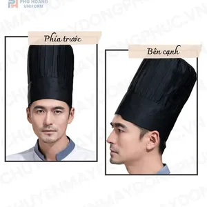 NÓN BẾP TRƯỞNG ĐEN MAY SẴN SN021