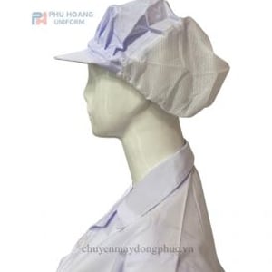 Nón bếp trùm đầu lưới sau màu trắng may sẵn